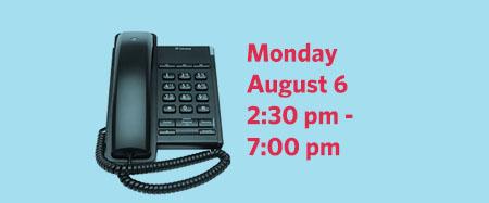 Music Institute phone disruption ~ August 6 - 2:30 pm - 7:00 pm